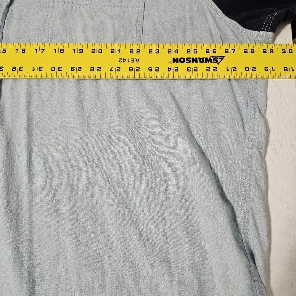 RARE 90s Vintage Polo Sport Chambray Color Block Button Up Shirt Mens XXL B22